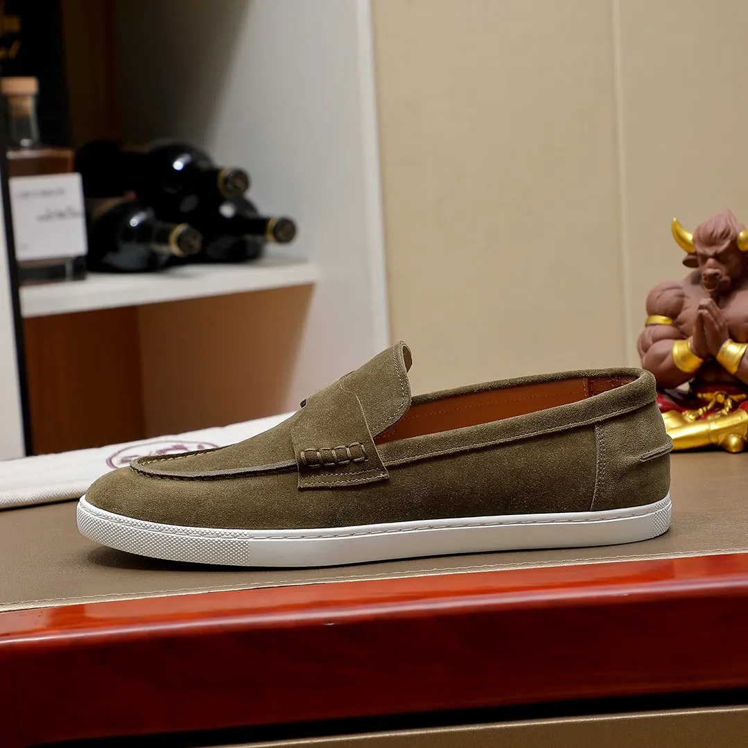 Men's shoes 💰500💰 HERMES Hermès high-end quality original order -Original: imported 🔝Nappa calfskin, frosted cowhide, outer seaming process -Inside: water-dyed cowhide -Outsole: original TPR rubber outsole -Super high quality control·Fine workmanship: High-end, extravagant, and grade) Size: 39-45 (38, 46, can be customized)